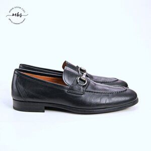 Magnanni Rafa ll Bit Horse Square Toe  Leather Loafers Black Silver Men US 11